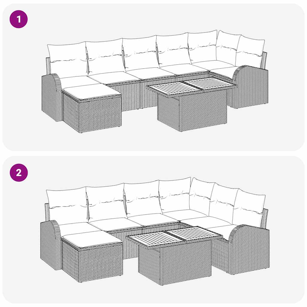 Conjunto de Sofá de Jardim com almofada 8 pcs Cinzeto