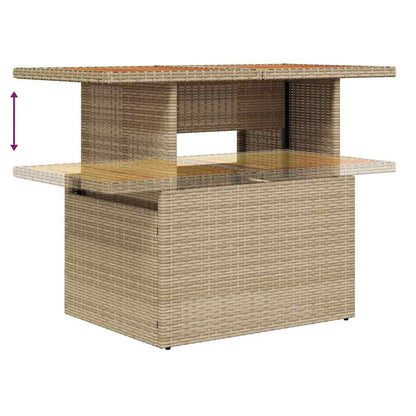 Conjunto de Sofá de Jardim 9 pcs Bege e Cinza 100 x 55 x 73 cm