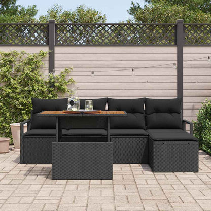 Conjunto de Jantar para Jardim 6 pcs Preto e Marrom