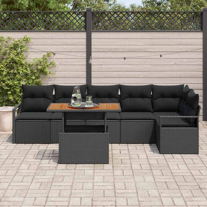 Conjunto de Jantar para Jardim Manual 7 pcs Preto e Marrom