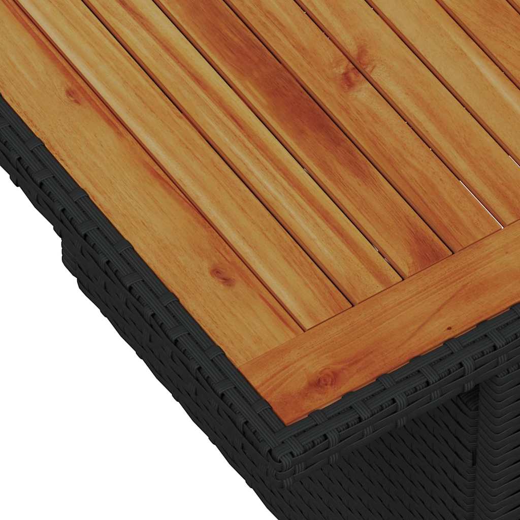 Conjunto de Jantar para Jardim com almofada 8 pcs Preto e Creme