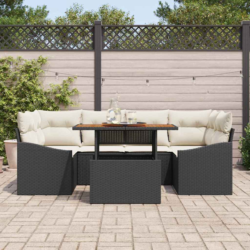 Conjunto de Jantar para Jardim Preto e Creme 100 x 55 x 73 cm