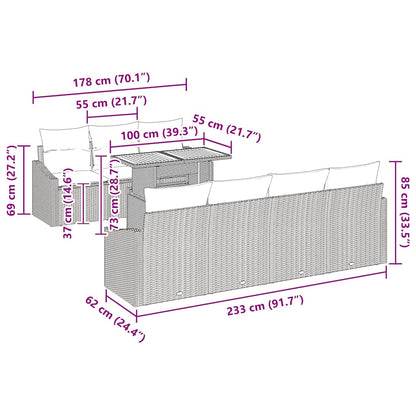 Conjunto de Jantar para Jardim Cinza e Marrom 100 x 55 x 73 cm