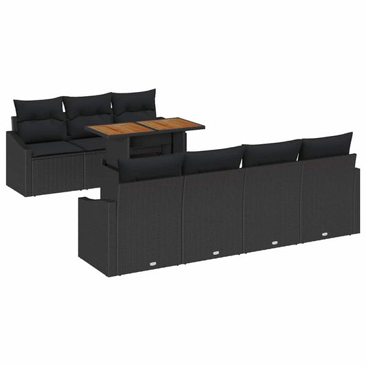 Conjunto de Jantar para Jardim Preto e Marrom 100 x 55 x 73 cm