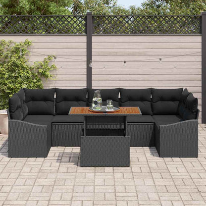 Conjunto de Jantar para Jardim Manual 8 pcs Preto e Marrom