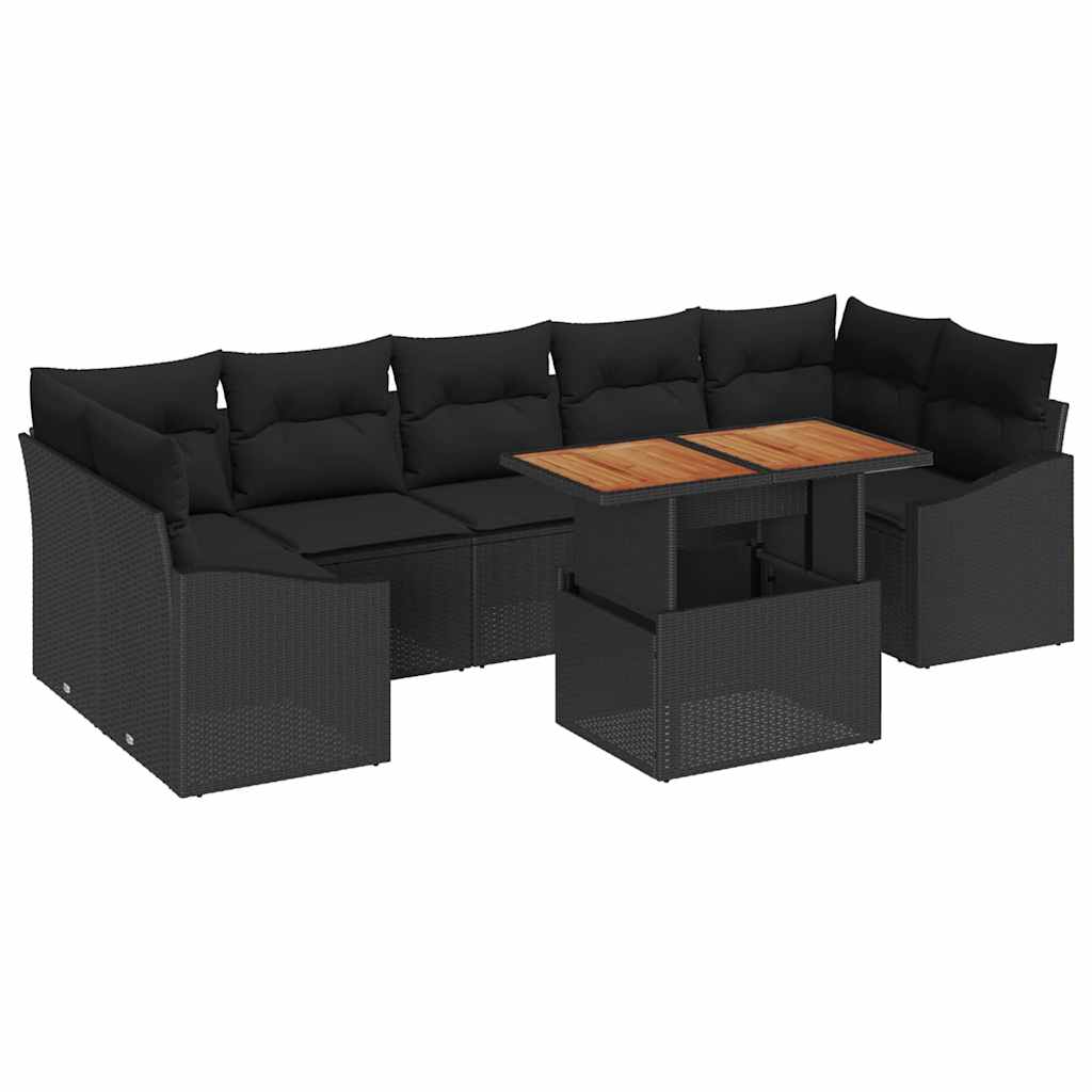 Conjunto de Jantar para Jardim Manual 8 pcs Preto e Marrom