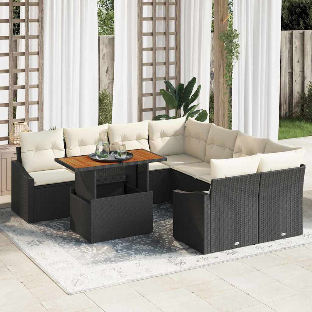 Conjunto de Jantar para Jardim Preto e Creme 100 x 55 x 73 cm
