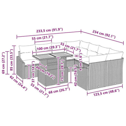 Conjunto de Jantar para Jardim Bege e Creme 100 x 55 x 73 cm