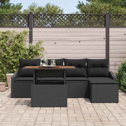 Conjunto de Jantar para Jardim 6 pcs Preto e Marrom