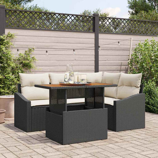 Conjunto de Jantar para Jardim Preto e Creme 100 x 55 x 73 cm