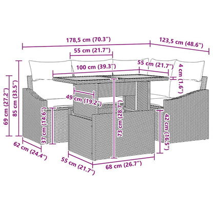 Conjunto de Jantar para Jardim Preto e Creme 100 x 55 x 73 cm