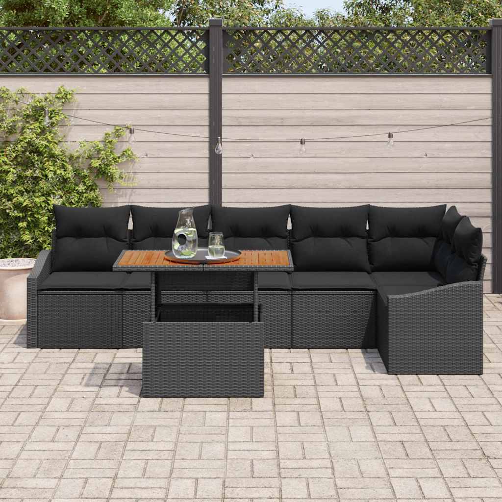 Conjunto de Jantar para Jardim Manual 7 pcs Preto e Marrom