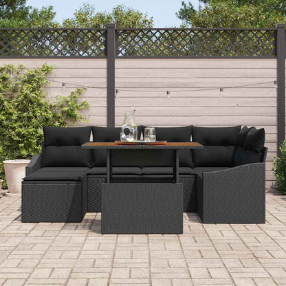 Conjunto de Jantar para Jardim 7 pcs Preto e Marrom