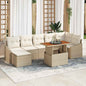Conjunto de Jantar para Jardim com almofada 8 pcs Bege e Creme