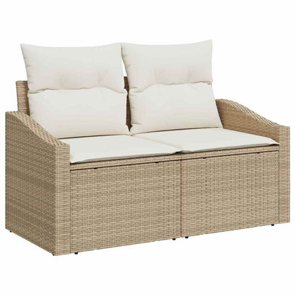 Conjunto de Jantar para Jardim com almofada 8 pcs Bege e Creme