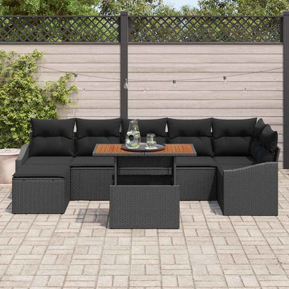 Conjunto de Jantar para Jardim 8 pcs Preto e Marrom