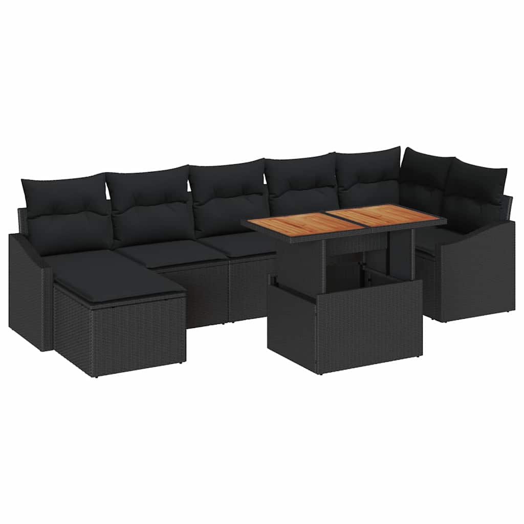 Conjunto de Jantar para Jardim 8 pcs Preto e Marrom