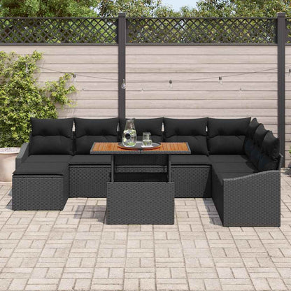 Conjunto de Jantar para Jardim 9 pcs Preto e Marrom