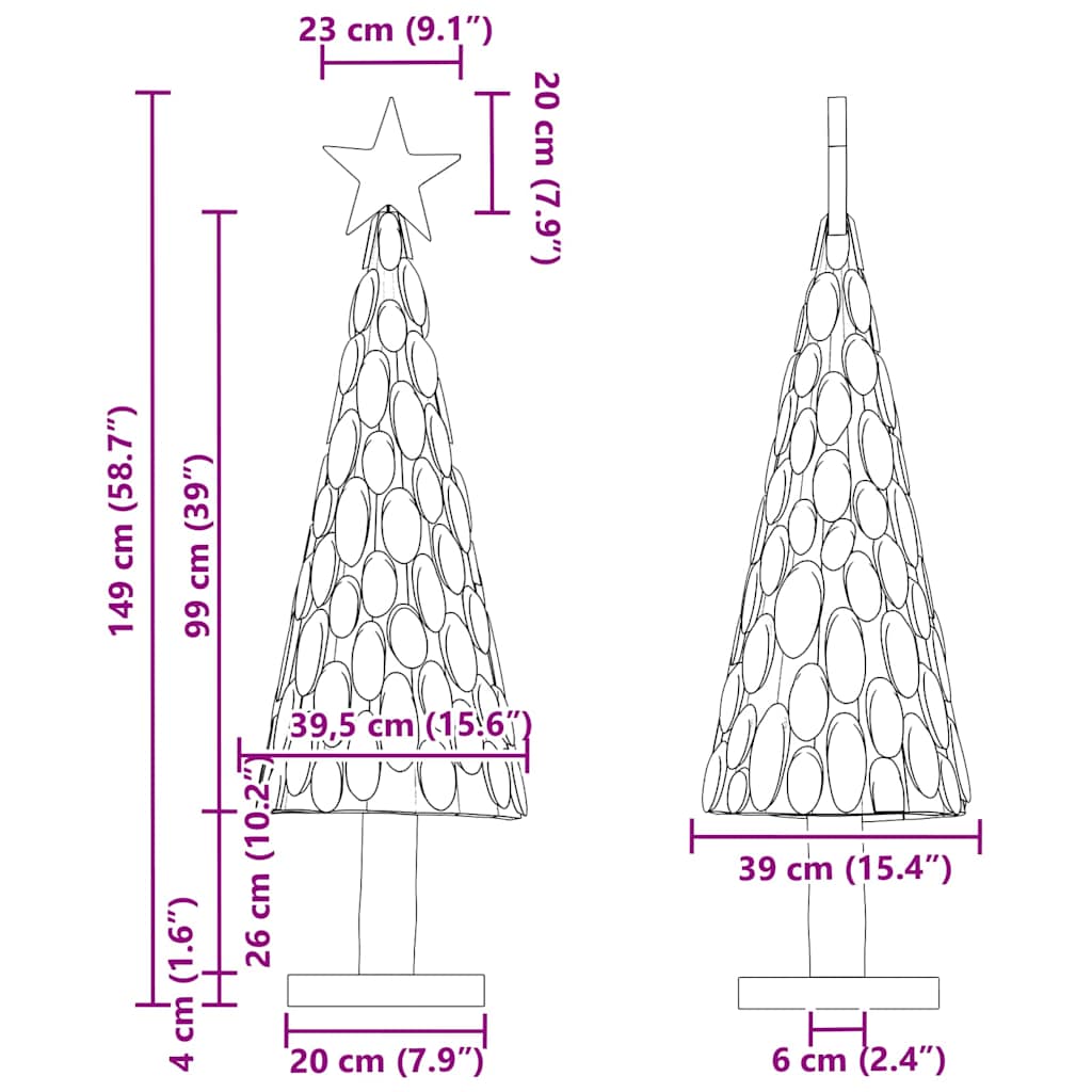 Árvore de Natal Castanho 150 cm Madeira de teca maciça