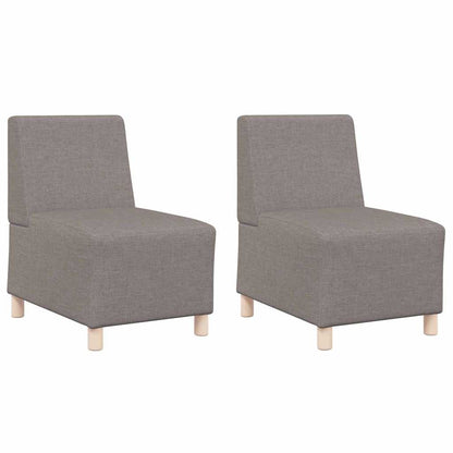 Unidade de Sofá Modular Sem Braços 2 pcs Cinzento-acastanhado