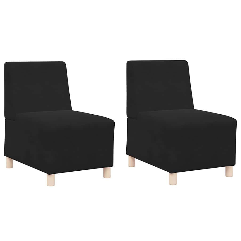 Unidade de Sofá Modular Sem Braços 2 pcs Preto 55 x 74 x 82 cm