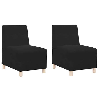 Unidade de Sofá Modular Sem Braços 2 pcs Preto 55 x 74 x 82 cm