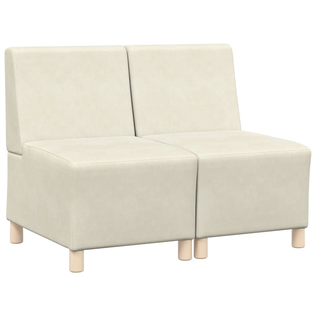 Unidade de Sofá Modular Sem Braços 2 pcs Creme 55 x 74 x 82 cm