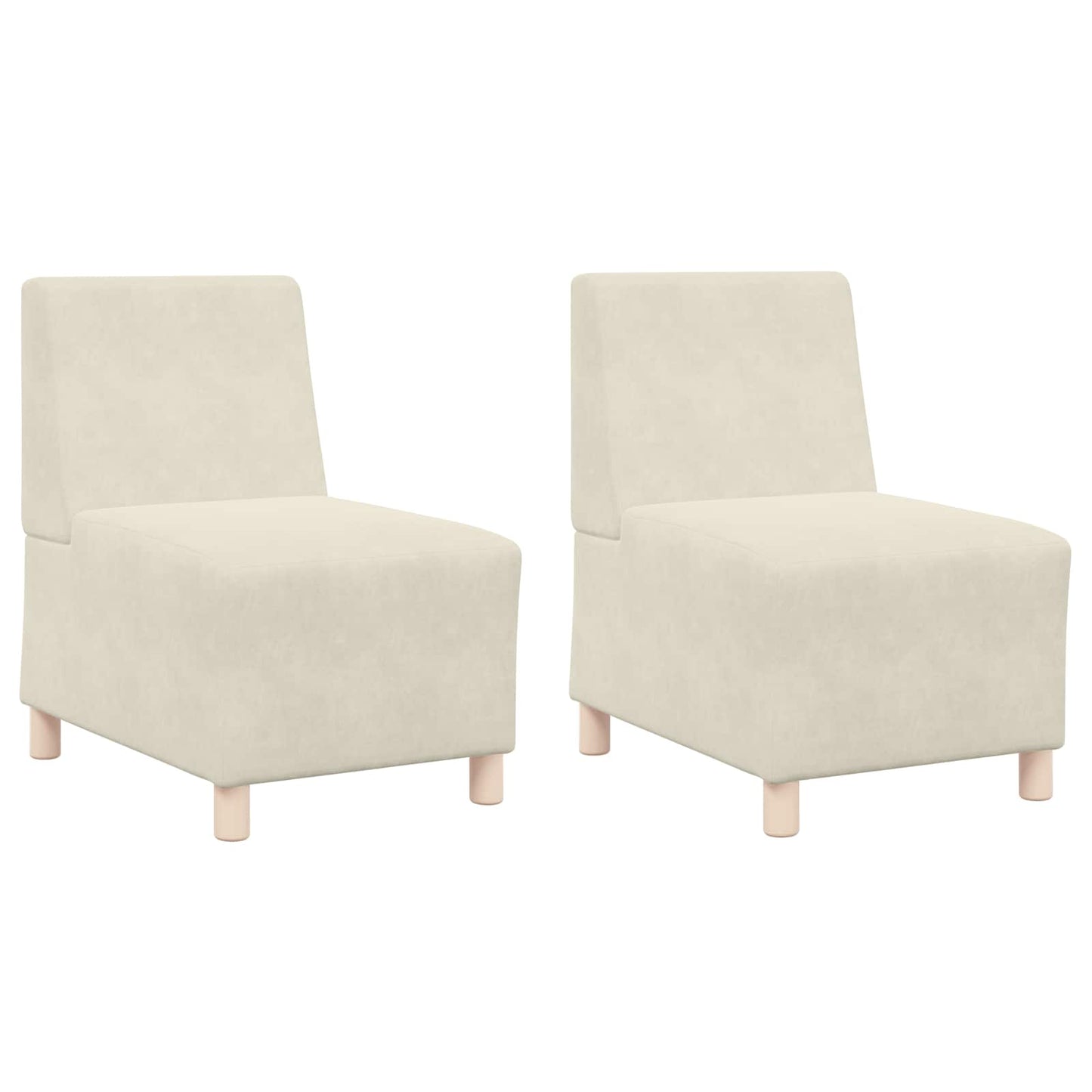 Unidade de Sofá Modular Sem Braços 2 pcs Creme 55 x 74 x 82 cm