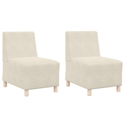 Unidade de Sofá Modular Sem Braços 2 pcs Creme 55 x 74 x 82 cm