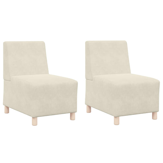 Unidade de Sofá Modular Sem Braços 2 pcs Creme 55 x 74 x 82 cm