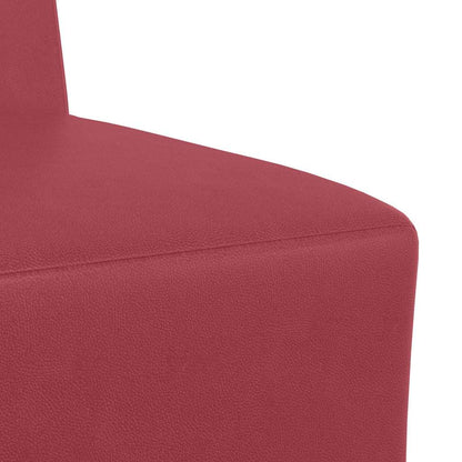 Unidade de Sofá Modular Sem Braços 2 pcs Vinho Vermelho