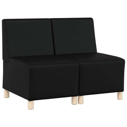 Unidade de Sofá Modular Sem Braços 2 pcs Preto 55 x 74 x 82 cm