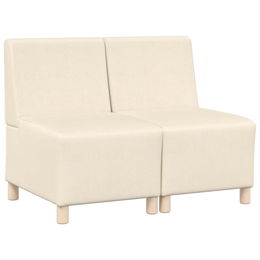 Unidade de Sofá Modular Sem Braços 2 pcs Creme 55 x 74 x 82 cm