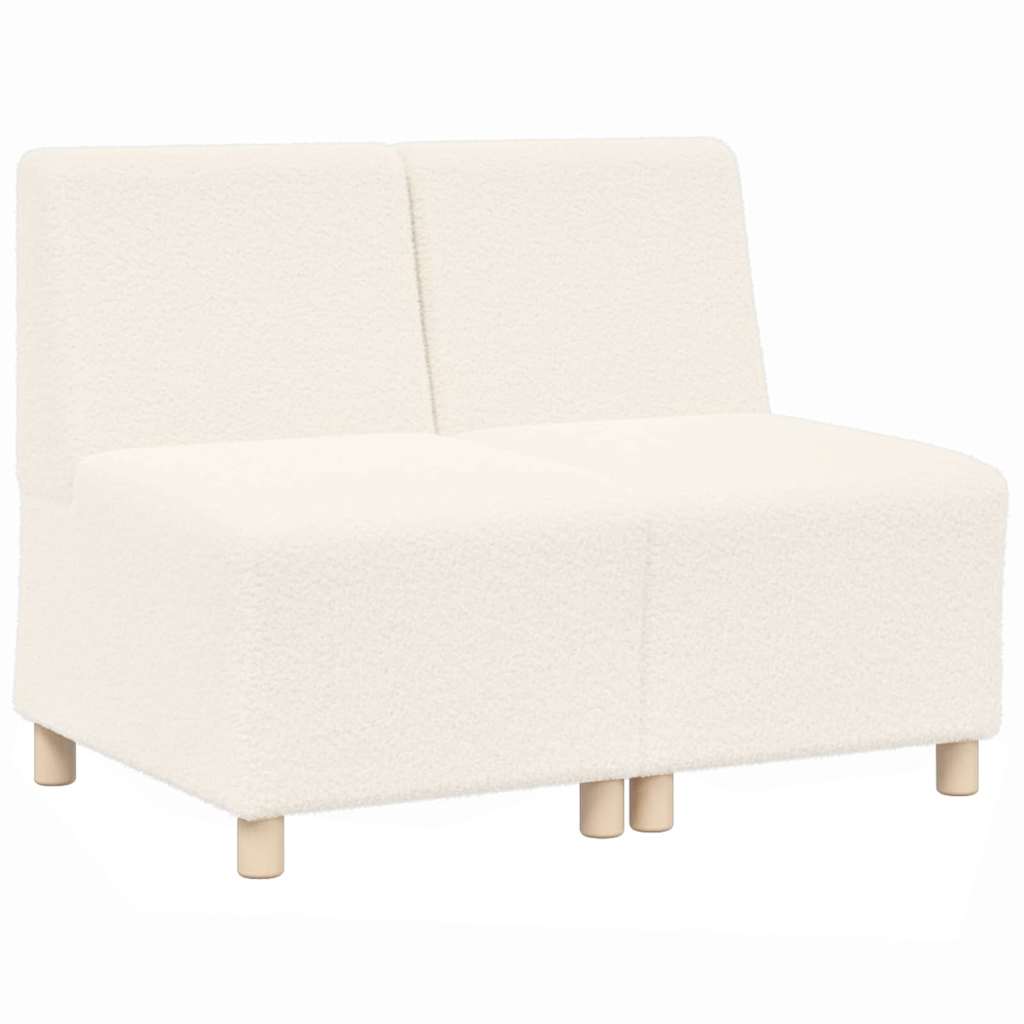 Unidade de Sofá Modular Sem Braços 2 pcs Creme 55 x 74 x 82 cm