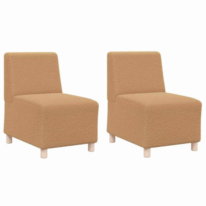 Unidade de Sofá Modular Sem Braços 2 pcs Bege 55 x 74 x 82 cm