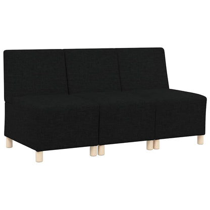 Unidade de Sofá Modular Sem Braços 3 pcs Preto 55 x 74 x 82 cm