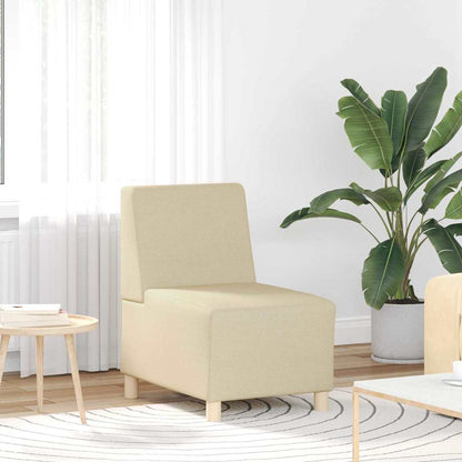 Unidade de Sofá Modular Sem Braços 3 pcs Creme 55 x 74 x 82 cm