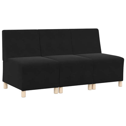 Unidade de Sofá Modular Sem Braços 3 pcs Preto 55 x 74 x 82 cm
