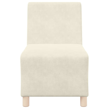 Unidade de Sofá Modular Sem Braços 3 pcs Creme 55 x 74 x 82 cm