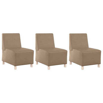 Unidade de Sofá Modular Sem Braços 3 pcs Cappuccino