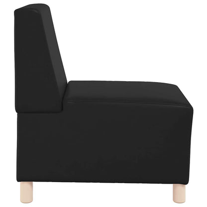 Unidade de Sofá Modular Sem Braços 3 pcs Preto 55 x 74 x 82 cm