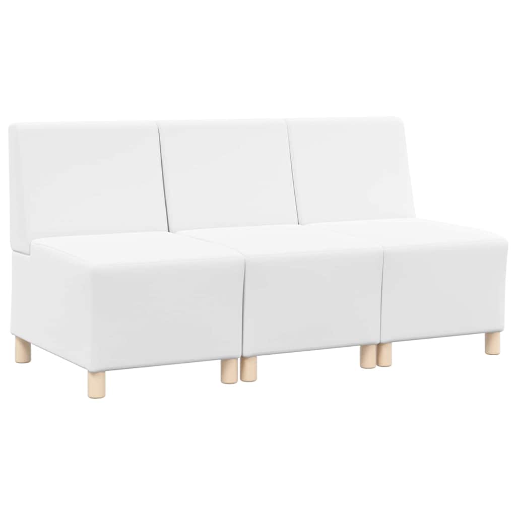Unidade de Sofá Modular Sem Braços 3 pcs Branco 55 x 74 x 82 cm