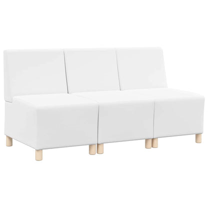 Unidade de Sofá Modular Sem Braços 3 pcs Branco 55 x 74 x 82 cm