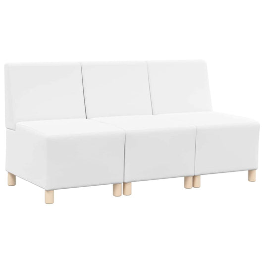 Unidade de Sofá Modular Sem Braços 3 pcs Branco 55 x 74 x 82 cm