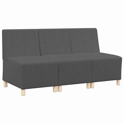 Unidade de Sofá Modular Sem Braços 3 pcs Cinza Escuro
