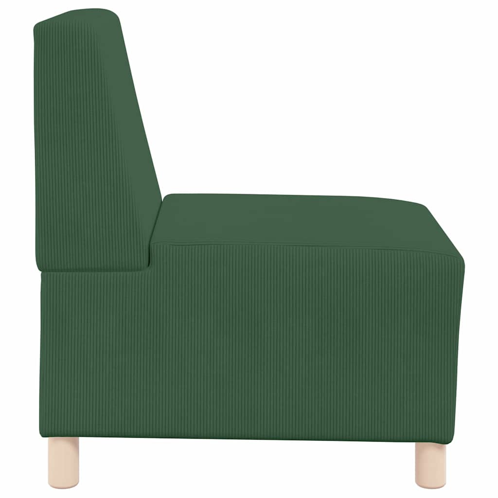 Unidade de Sofá Modular Sem Braços 3 pcs Verde Selva