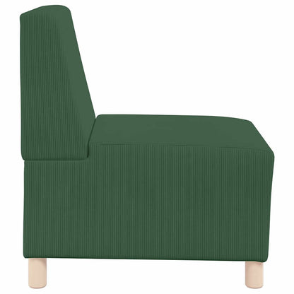 Unidade de Sofá Modular Sem Braços 3 pcs Verde Selva