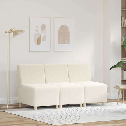Unidade de Sofá Modular Sem Braços 3 pcs Creme 55 x 74 x 82 cm