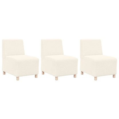 Unidade de Sofá Modular Sem Braços 3 pcs Creme 55 x 74 x 82 cm