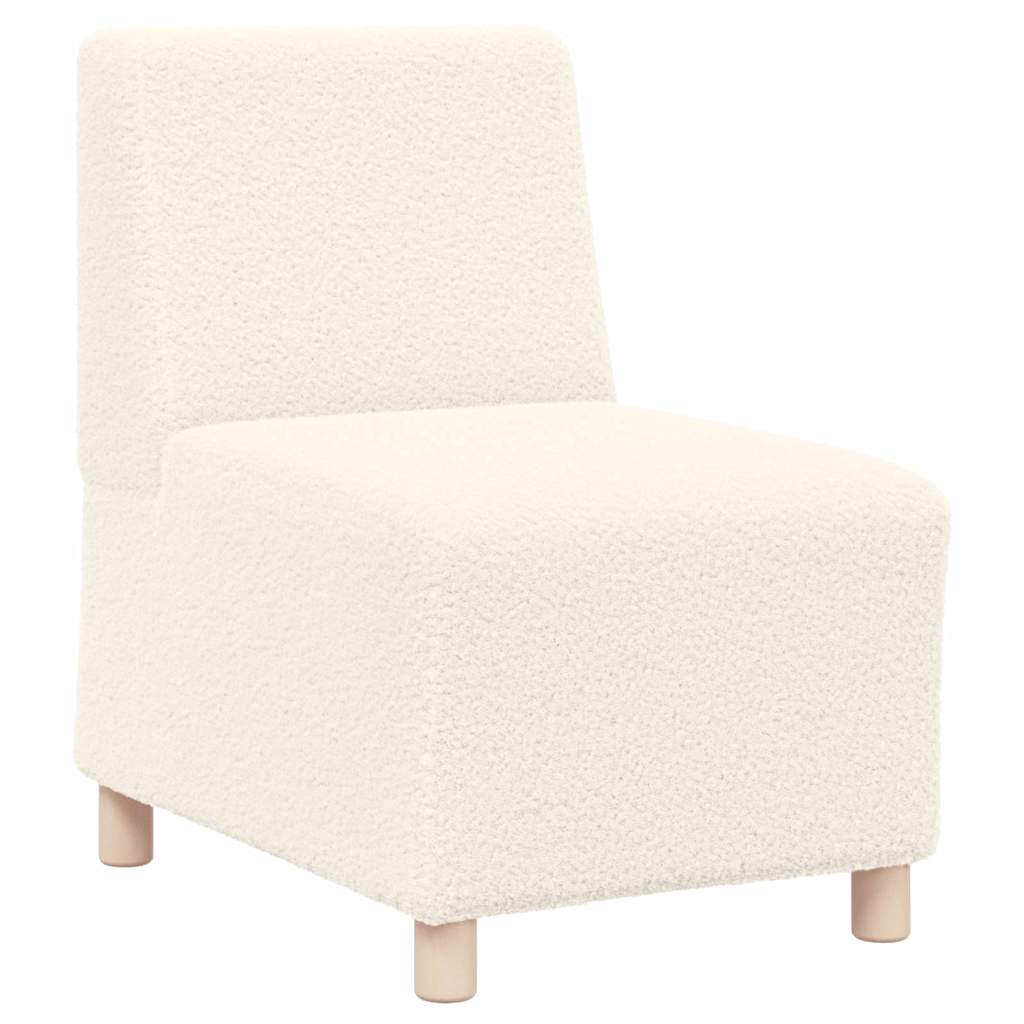 Unidade de Sofá Modular Sem Braços 3 pcs Creme 55 x 74 x 82 cm